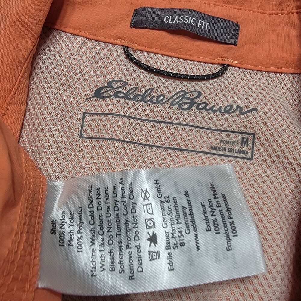 Eddie Bauer Shirt Womens M Coral Button Up Short Sleeve Classic Mountain Ripstop - Picture 7 of 10